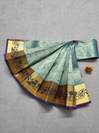 Kanjivaram silk saree - peacock blue