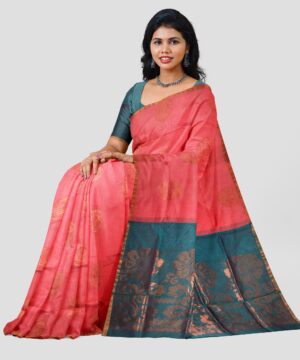 Soft cotton sarees -Orange