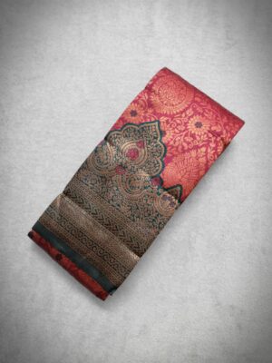 Mercerised Cotton Silk Saree With Blouse - REDDISH MAROON