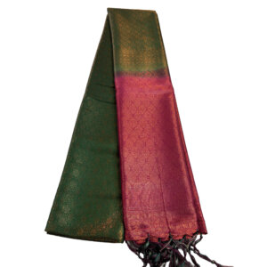 Kubera Soft Silk Saree with Blouse - Green - Image 4