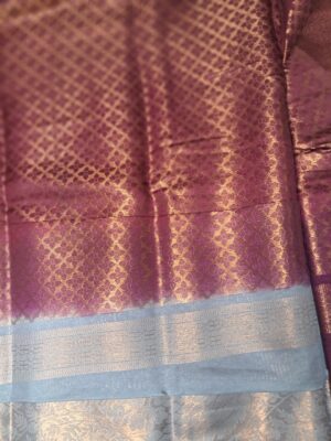 Kubera Soft Silk Saree with Blouse - Grey - Image 4