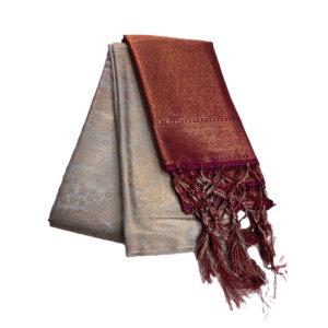 Kubera Soft Silk Saree with Blouse - Grey