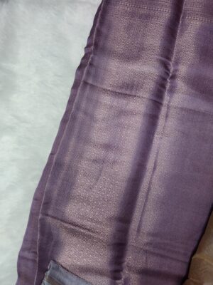 Digital Print Soft Silk Saree with Blouse - Purple Taupe color - Image 4