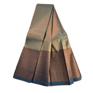 Kanjivaram Traditional Korvai Silk Saree - Sky Blue - Image 2