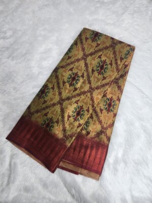 Semi Tussar Soft Silk saree - French Beige - Image 2