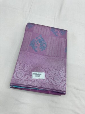 Silver Silk saree - Pastel Purple Color