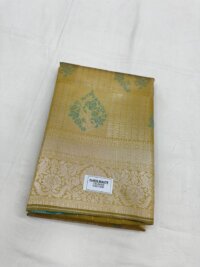 Silver Silk saree - Satin Sheen Gold