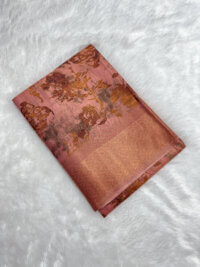 Semi Tussar Soft Silk saree - Dusty Pink