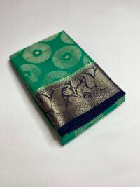 Premium Grape Georgette saree - Teal Green