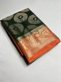 Premium Grape Georgette saree - Rangoon Green