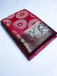 Premium Grape Georgette saree - Dark Pink