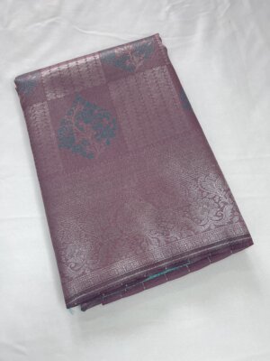 Silver Silk saree - Pastel Purple Color