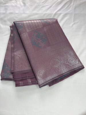 Silver Silk saree - Pastel Purple Color - Image 2