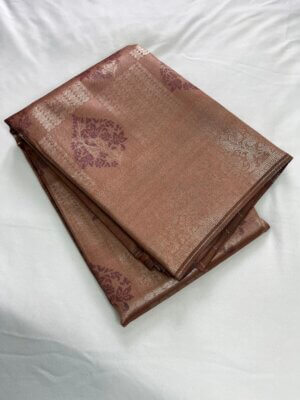 Silver Silk saree - Pastel skin color - Image 2