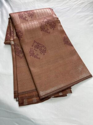 Silver Silk saree - Pastel skin color - Image 3