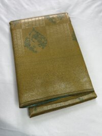 Silver Silk saree - Satin Sheen Gold