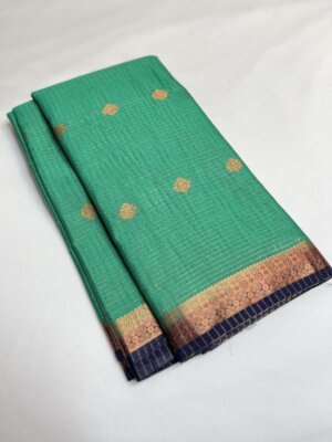 Mysore Grape Silk saree - Green - Image 2