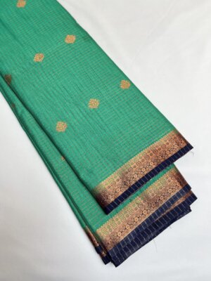 Mysore Grape Silk saree - Green - Image 3