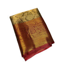 Bridal Tissue Semi Silk saree - Green Shade 1