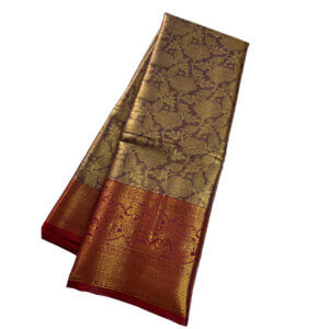 Bridal Tissue Semi Silk saree - Purple Shade 2 - Image 4