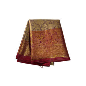 Bridal Tissue Semi Silk saree - Purple Shade 2 - Image 2