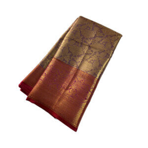 Bridal Tissue Semi Silk saree - Purple Shade 2 - Image 3