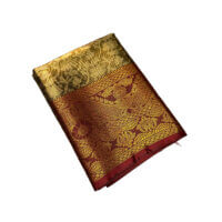 Bridal Tissue Semi Silk saree - Green Shade 5