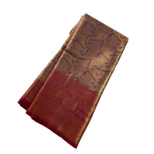 Bridal Tissue Semi Silk saree - Purple Shade 1 - Image 3