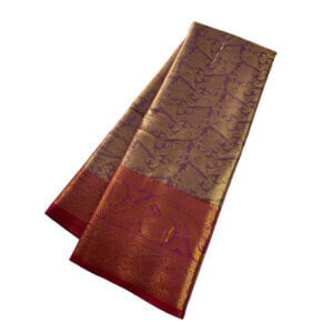 Bridal Tissue Semi Silk saree - Purple Shade 1 - Image 4