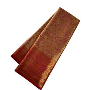 Bridal Tissue Semi Silk saree - Golden Shade 2 - Image 4