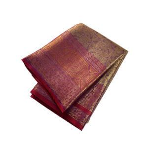 Bridal Tissue Semi Silk saree - Purple Shade 3 - Image 2