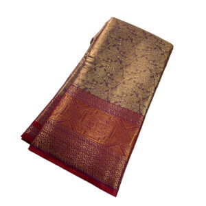 Bridal Tissue Semi Silk saree - Purple Shade 3 - Image 3