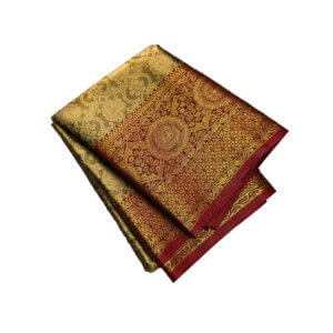 Bridal Tissue Semi Silk saree - Green Shade 2 - Image 2